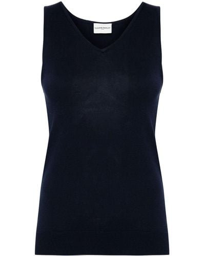 Claudie Pierlot V-neck Knitted Tank Top - Blue