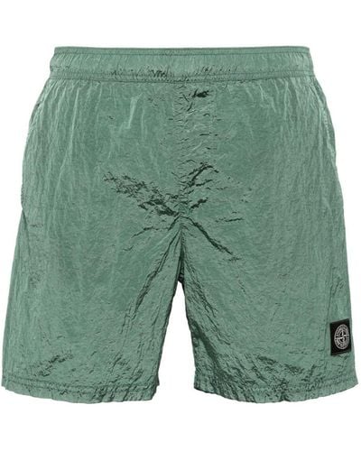 Stone Island Compass-patch Swim Shorts - Green