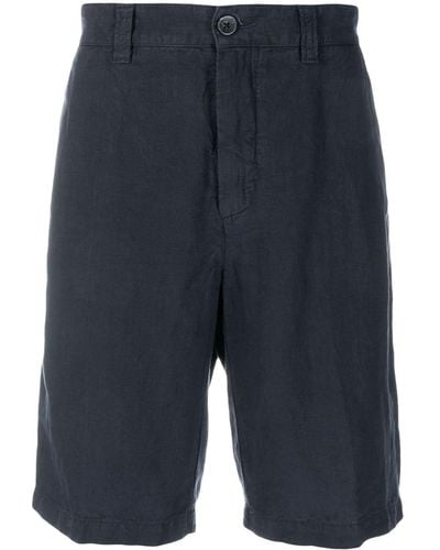 120% Lino Linen Bermuda Shorts - Blue