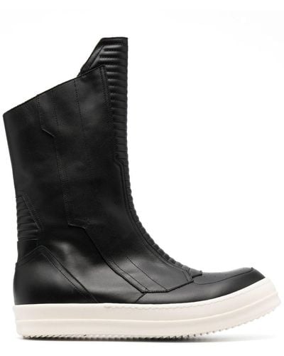 Rick Owens Moto Leather Ankle Boots - Black