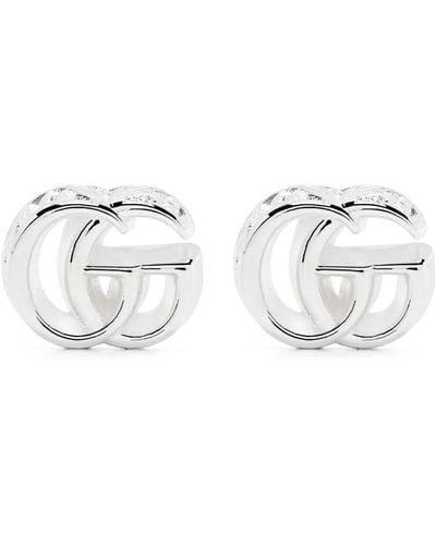 Gucci Double G Stud Earrings - White
