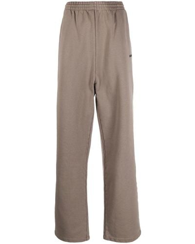 Balenciaga Pantalon de jogging en coton à logo brodé - Marron