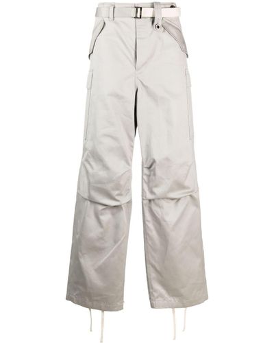 Sacai Straight-leg Cargo-pocket Pants - White