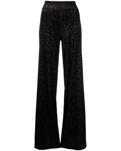 Viktor & Rolf Glitter-embellished Velvet Pants - Black