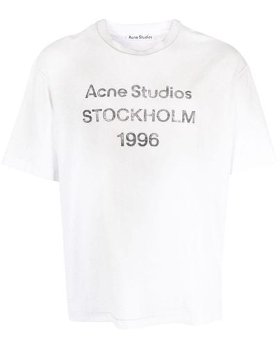 Acne Studios T-shirt à logo imprimé - Blanc