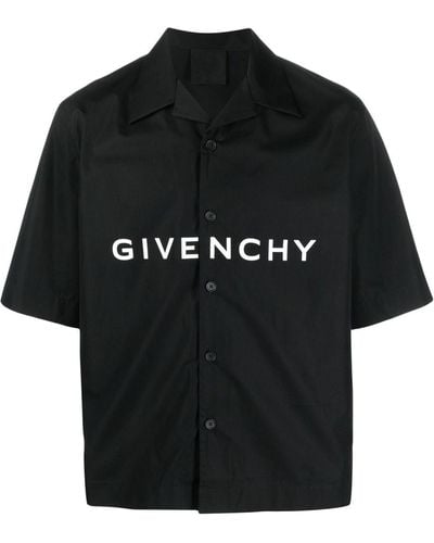 Givenchy Chemise à logo imprimé - Noir
