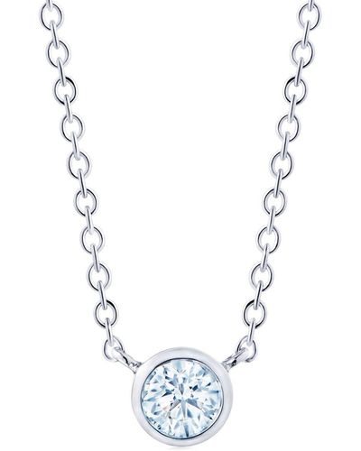 Kwiat 18kt White Gold Round Diamond Bezel Set Pendant Necklace - Metallic