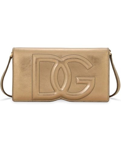 Dolce & Gabbana Dg Logo Leren Mini-tas - Naturel