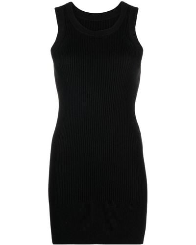 Sacai Cotton-silk Bodycon Mini Dress - Black