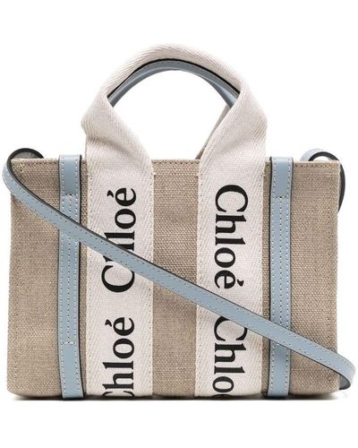 Chloé Woody Mini Tote Bag - White