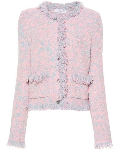 Rabanne Frayed-detail Jacket - Pink