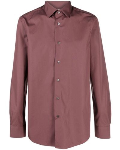 Paul Smith Signature Stripe-cuff Cotton Shirt - Purple