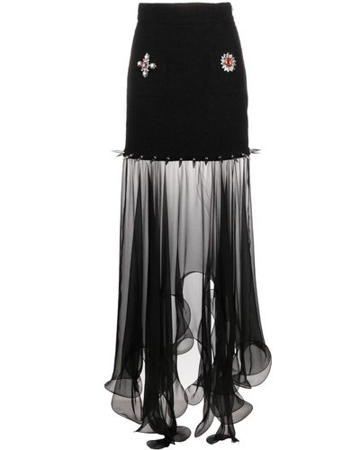 Moschino Asymmetric Bouclé Skirt - Black