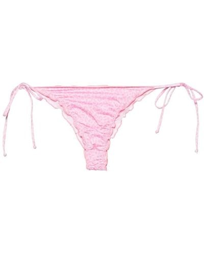 Mc2 Saint Barth Miami Leopard-print Bikini Bottoms - Pink