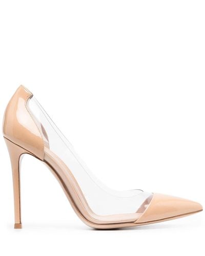 Gianvito Rossi Plexi 105mm Court Shoes - Natural