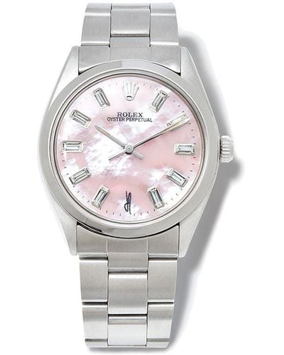 Rolex Ja 34mm Ss Oyster Perpetual Pale P - Pink