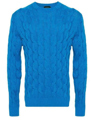 Zanone Cable-knit Cotton Sweater - Blue