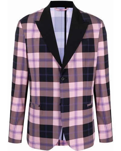 Hydrogen Checked Single-breasted Blazer - Pink