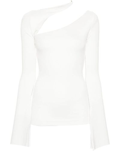 MANURI Sandy Bluse mit Cut-Out - Weiß