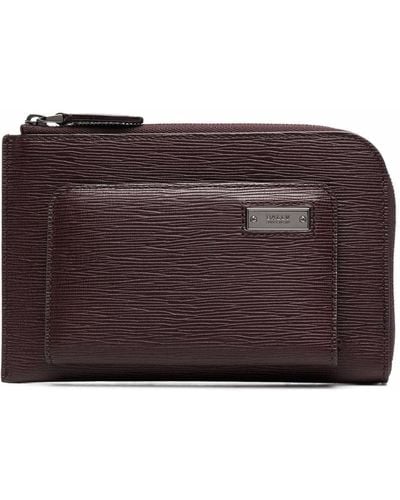 Bally Textured Leather Wallet - Purple