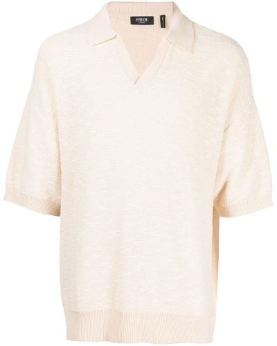 FIVE CM Drop-shoulder Knitted Polo Shirt - Natural