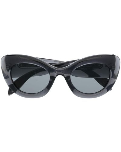 Alexander McQueen Transparente Cat-Eye-Sonnenbrille - Schwarz