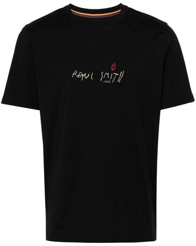 Paul Smith T-Shirt aus Bio-Baumwolle mit Logo-Print - Schwarz