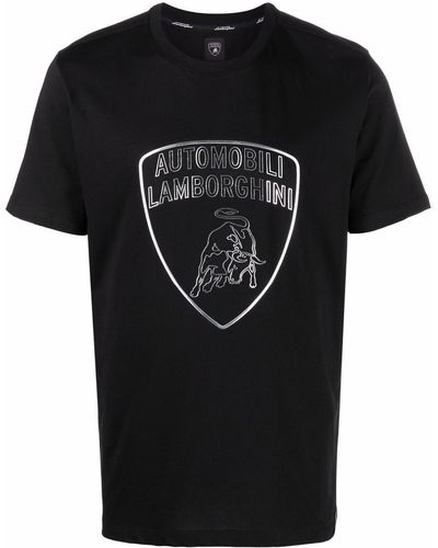Automobili Lamborghini Camiseta con logo estampado - Negro