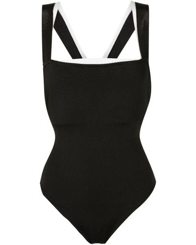 Osklen May Layered-effect Ribbed One-piece - Black