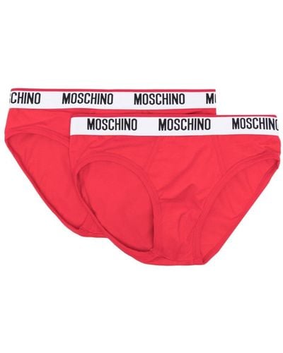 Moschino Set aus zwei Slips mit Logo-Bund - Pink