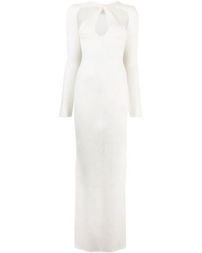 Coperni Cut-out Knitted Maxi Dress - White