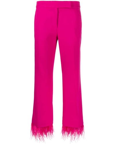 MICHAEL Michael Kors Feather-trim Cropped Trousers - Pink