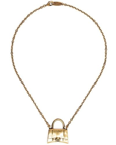 Balenciaga Hourglass Pendant Necklace - Metallic