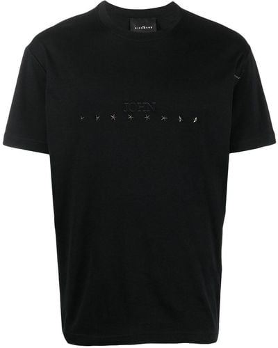 John Richmond T-shirt Rochal con logo goffrato - Nero