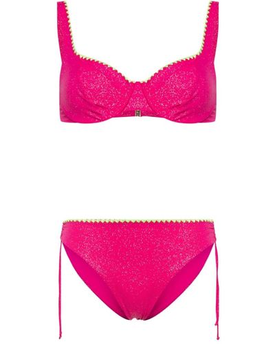 Twin Set Lurex Bikini Set - Pink