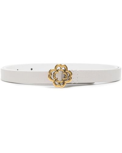 Maje Clover-buckle Faux-leather Belt - White