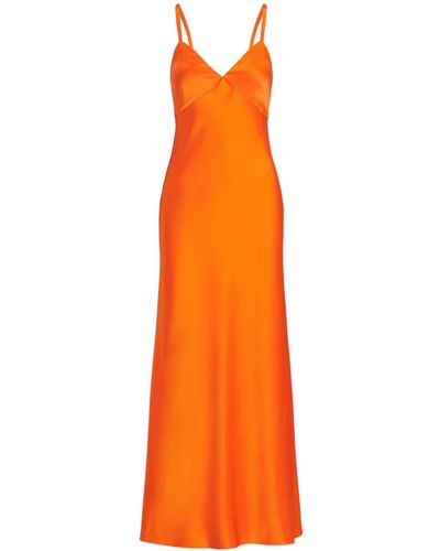 Polo Ralph Lauren Satin-finish Long Slip Dress - Orange