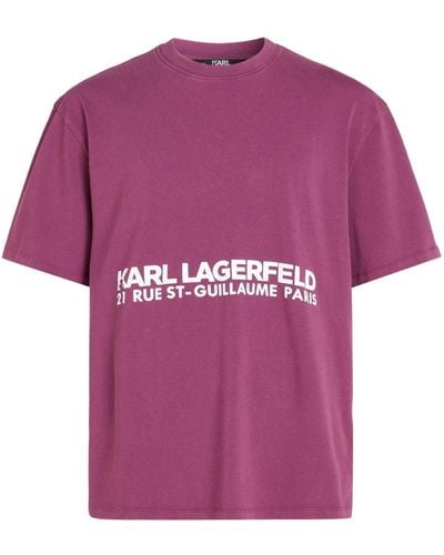 Karl Lagerfeld Logo-print Organic Cotton T-shirt - Pink