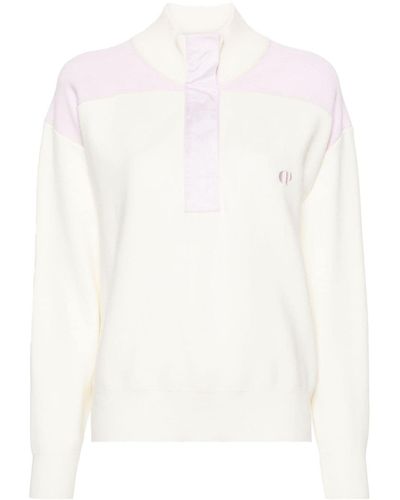 Claudie Pierlot Logo-embroidered Knitted Sweatshirt - White