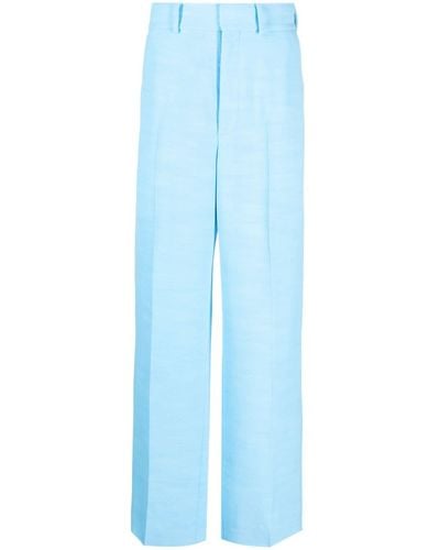 Casablancabrand High-waisted Wide-leg Pants - Blue