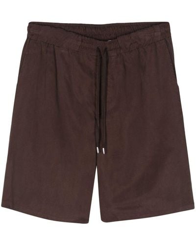 Costumein Drawstring-waist Satin Shorts - Brown