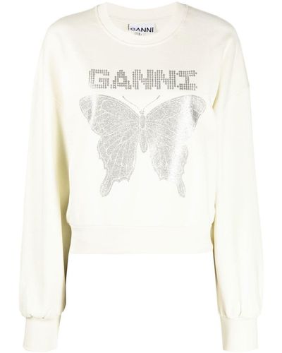 Ganni ロゴ スウェットシャツ - ホワイト