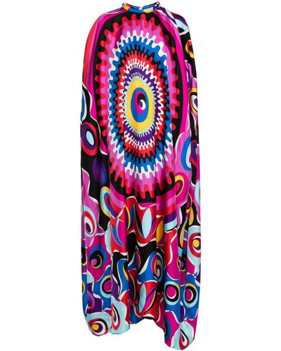 Emilio Pucci Bersaglio-print Silk Kaftan - White