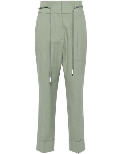 Peserico High-waist Cropped Pants - Green