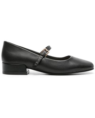 Clarks Seren Leather Ballerina Shoes - Black