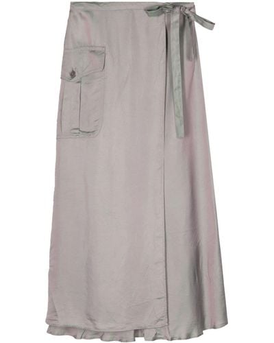 Aspesi Iridescent-effect Midi Skirt - Gray