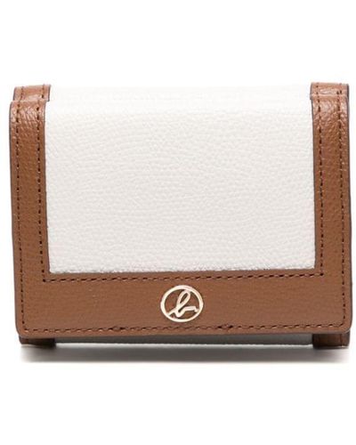 agnès b. Logo-plaque Tri-fold Leather Wallet - White