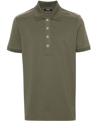 Balmain Poloshirt aus Jacquard - Grün