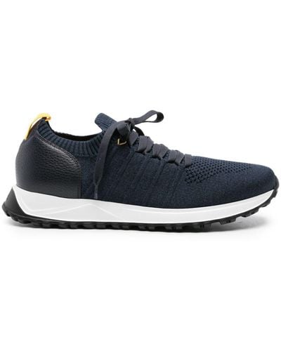 Doucal's Lace-up Knitted Sneakers - Blue