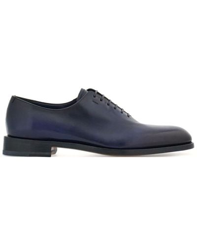 Ferragamo Gradient Leather Oxford Shoes - Blue